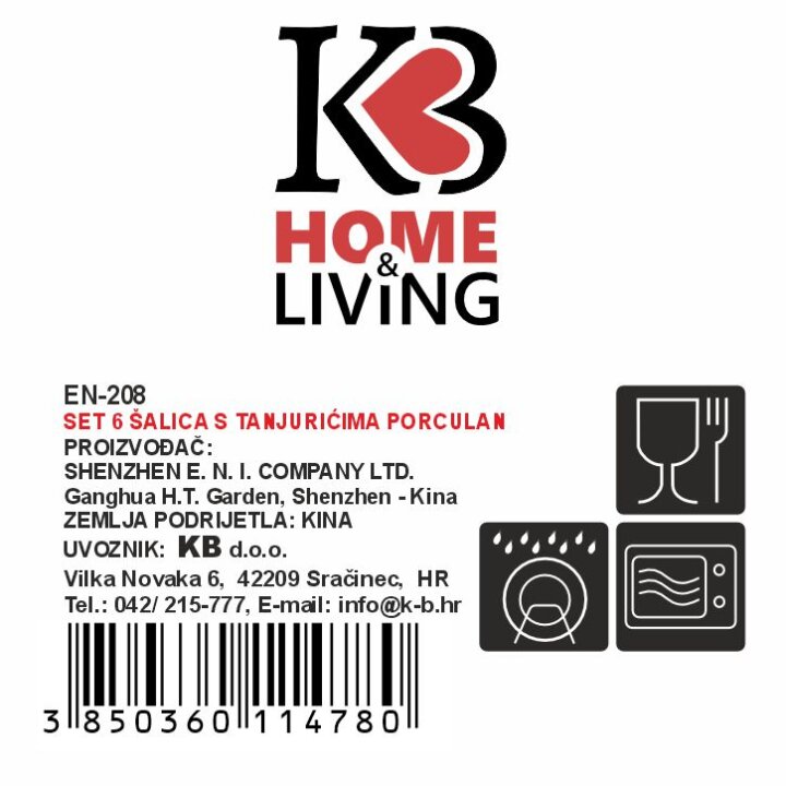 ŠALICE ZA KAVU 6/1 PORCULAN 180 mL - TOČKICE U BOJI