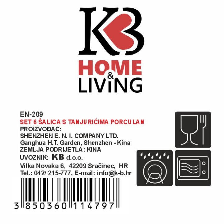 ŠALICE ZA KAVU 6/1 PORCULAN 180 mL - KRUGOVI BOJE BRESKVE