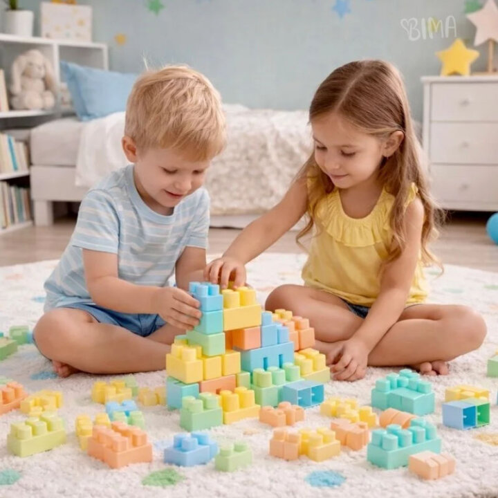 KOCKE ZA SLAGANJE 125 DIJELNE U KUTIJI 18x43x29,5 cm - BIG BLOCKS