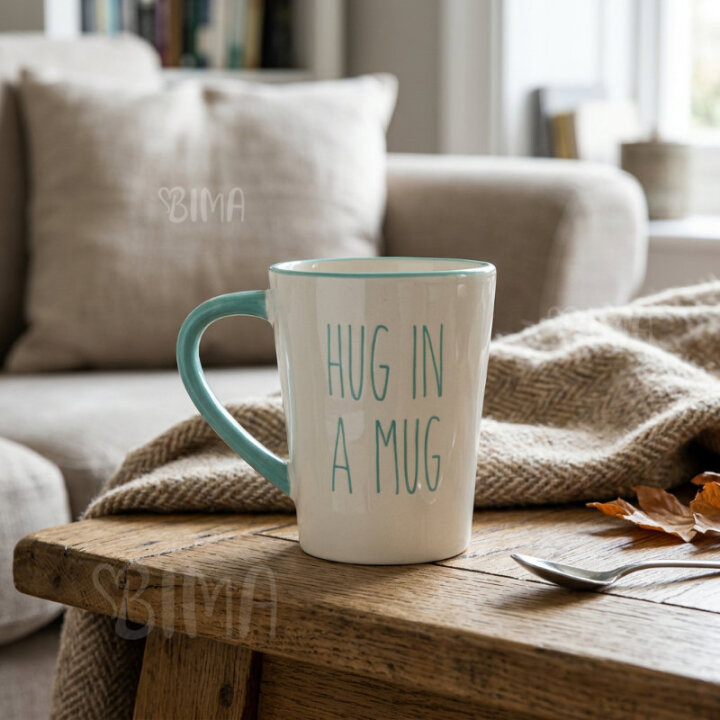 ŠALICA KERAMIČKA S NATPISOM HUG IN A MUG 400 mL