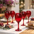 ČAŠE IMPERIAL NA STALKU STAKLENE CRVENE 6/1 255 mL