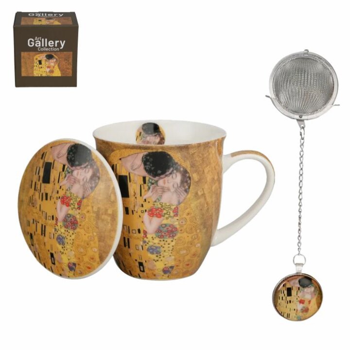 ŠALICA PORCULANSKA S INFUZOROM 400 mL - THE KISS CLASSIC BY GUSTAV KLIMT