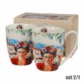 ŠALICE PORCULANSKE 2/1 360 ML U POKON KUTIJI - MEXICAN ART - RED