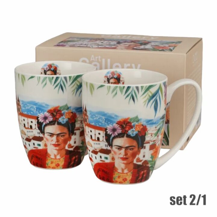 ŠALICE PORCULANSKE 2/1 360 ML U POKON KUTIJI - MEXICAN ART - RED