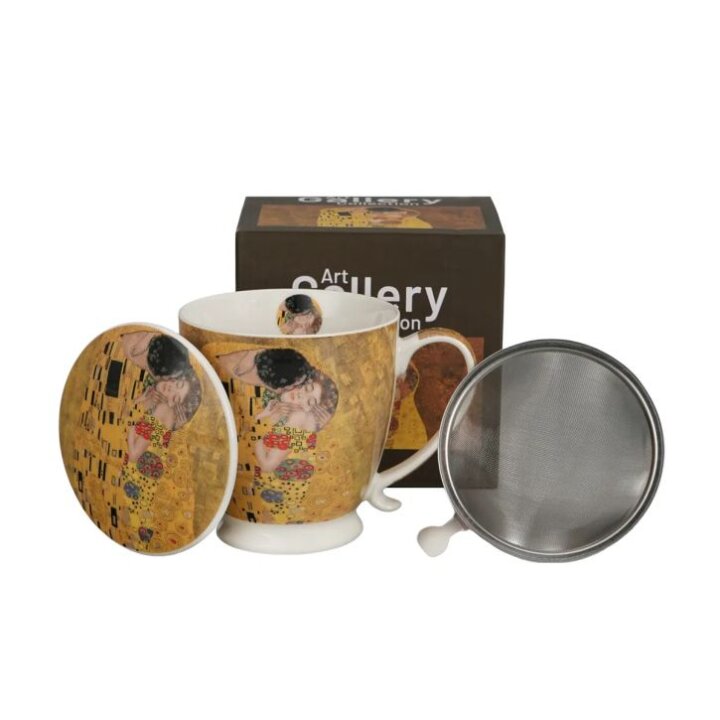 ŠALICA PORCULANSKA S INFUZOROM 510 mL - THE KISS CLASSIC BY GUSTAV KLIMT