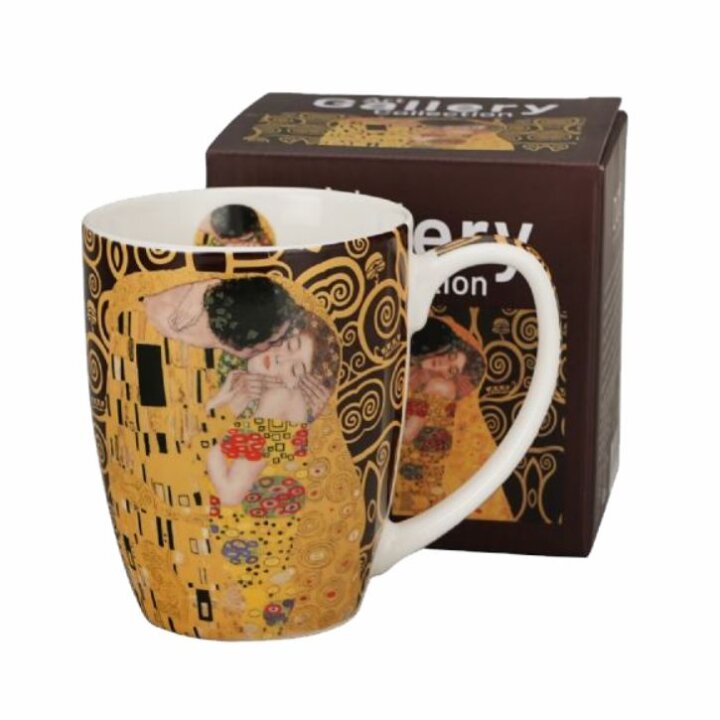 ŠALICA PORCULANSKA 360 mL U POKLON KUTIJI - THE KISS BROWN GUSTAV KLIMT