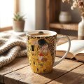 ŠALICA PORCULANSKA 360 mL U POKLON KUTIJI - THE KISS BROWN GUSTAV KLIMT