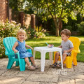 STOLIĆ SET SA DVIJE STOLICE 45 cm PLASTIČNI BIJELO-PLAVO-ŽUTI