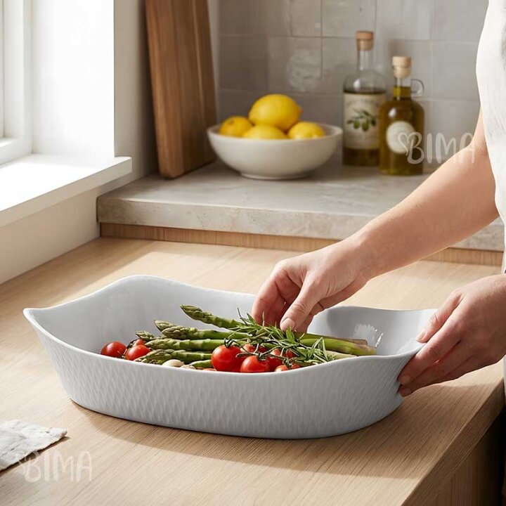 PEKAČ ČETVRTASTI 34x25 cm 2,7 L WAVY GRANIT - DISPLAY - LUMINARC