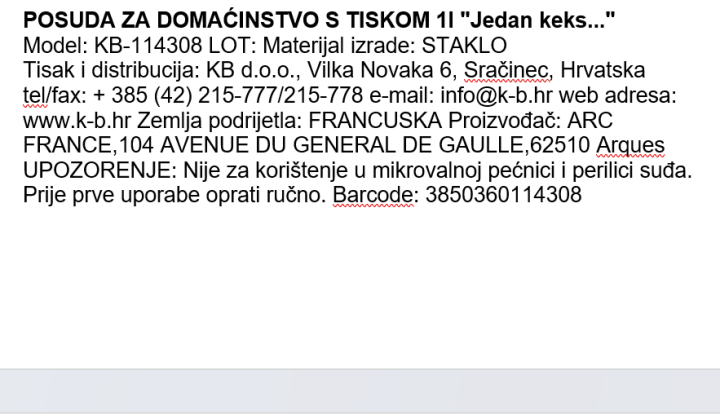 POSUDA ZA DOMAĆINSTVO S TISKOM 1l 
