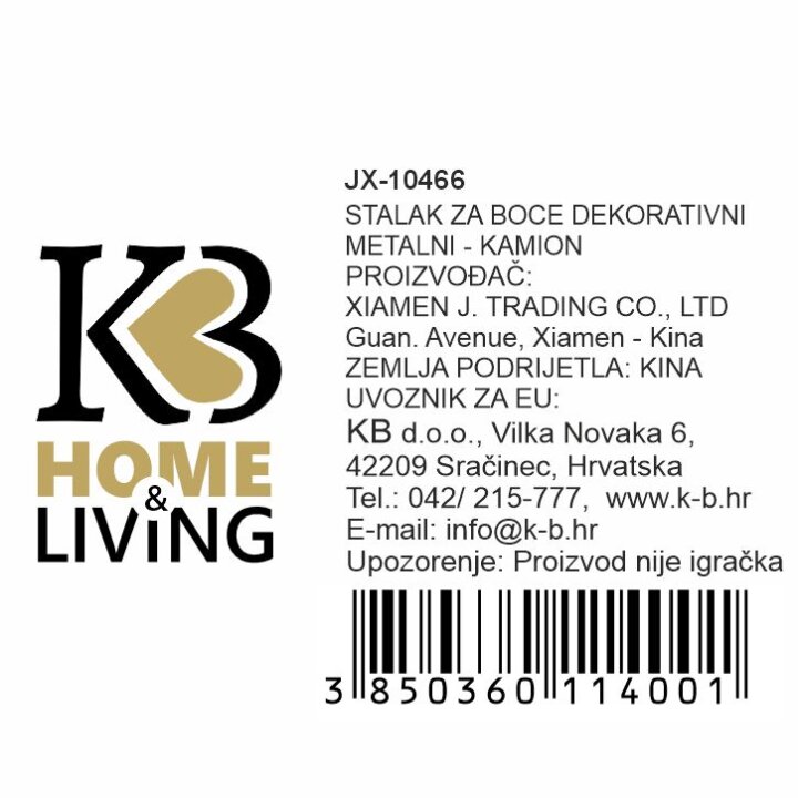 STALAK ZA 3 BUTELJE METALNI - KAMION ŠLEPER 56x13,5x19,5 cm