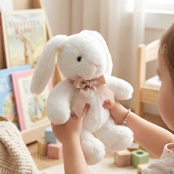 ZEC PLIŠANI S MAŠNOM 18 cm - BIJELI