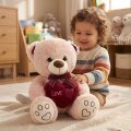 MEDO PLIŠANI SA SRCEM LOVE 30 cm - BEŽ