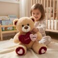 MEDO PLIŠANI S DVA SRCA LOVE YOU 30 cm - BEŽ