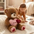 MEDO PLIŠANI S DVA SRCA LOVE YOU 30 cm - SMEĐI