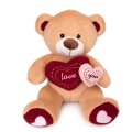 MEDO PLIŠANI S DVA SRCA LOVE YOU 60 cm - BEŽ