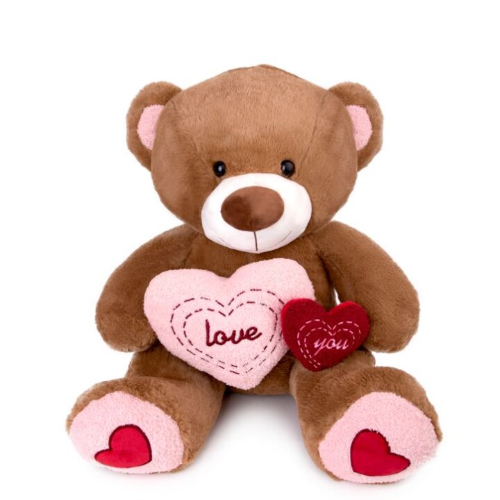 MEDO PLIŠANI S DVA SRCA LOVE YOU 60 cm - SMEĐI