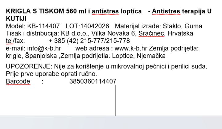 KRIGLA S TISKOM 560 ml i antistres loptica  - Antistres terapija U KUTIJI