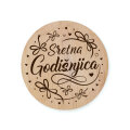 PLOČICA DRVENA fi 9 cm S TISKOM - Sretna godišnjica