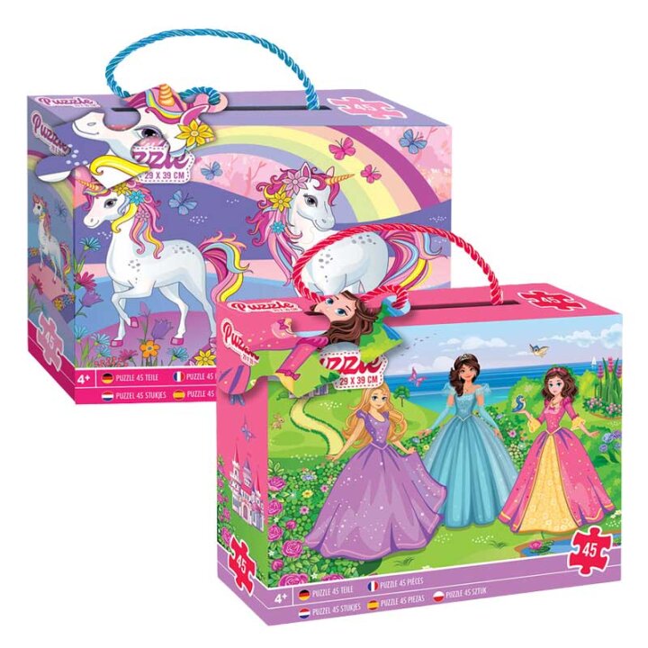 PUZZLE 45 DIJELNE 39x29 CM SORT - PRINCEZE / JEDNOROG