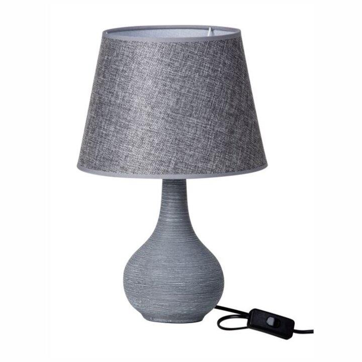 LAMPICA NOĆNA KERAMIČKA SIVA SA SIVIM SJENILOM 38x25 cm