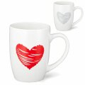 ŠALICA KERAMIČKA BIJELA SA SRCEM 10,5x8,5 cm / 350 mL