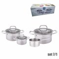 POSUĐE ZA KUHANJE INOX - 7 DIJELNI SET 1, 7L/ 1,7 L/ 3,3 L/ 5,6 L - BARCELONA