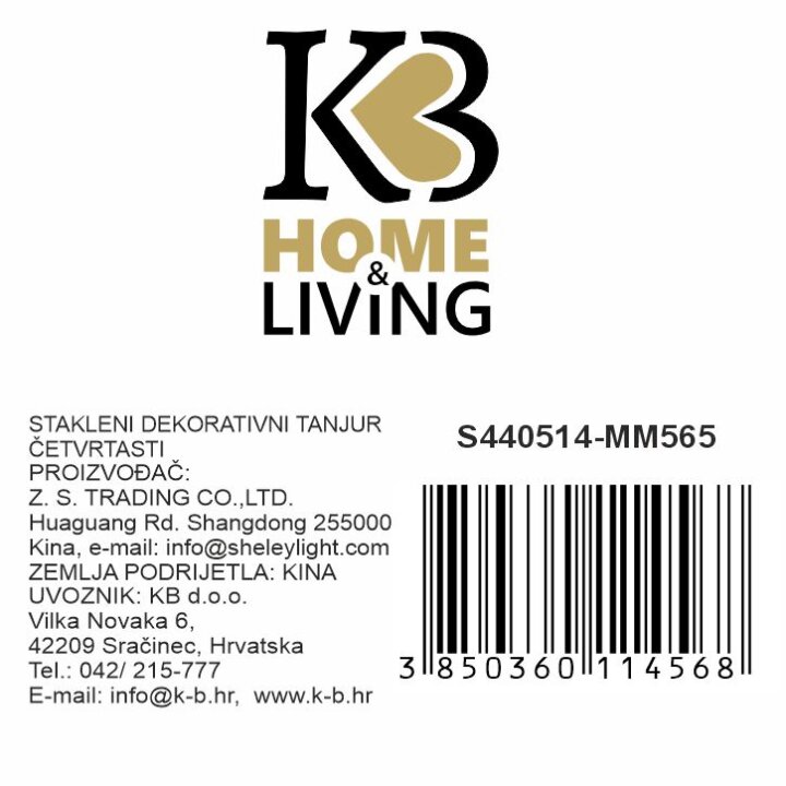 STAKLENI DEKORATIVNI TANJUR ČETVRTASTI S VALOVITIM RUBOM LILAC GARDEN 35,5 cm