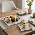 STAKLENI DEKORATIVNI 7 DIJELNI SET TANJURA ZA KOLAČE BEAUTIFUL GARDEN 30 / 17,5 cm