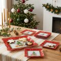 BOŽIĆNI STAKLENI DEKORATIVNI 7 DIJELNI SET TANJURA ZA KOLAČE CHRISTMAS TREASURE 30 / 17,5 cm