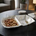 STAKLENA DEKORATIVNA ZDJELICA S PREGRADOM LUXE MARBLE 28 cm