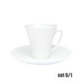 ŠALICE ZA KAVU PORCULAN 6/1 180 mL - HAPPA / PULASKI - BIJELE