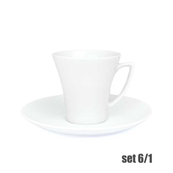 ŠALICE ZA KAVU PORCULAN 6/1 180 mL - HAPPA / PULASKI - BIJELE