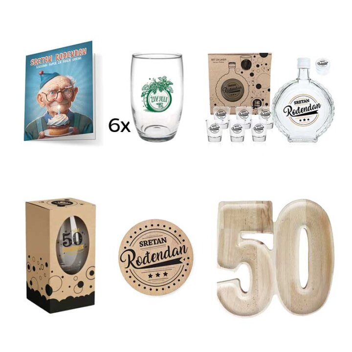 POKLON SET ZA 50. ROĐENDAN PREMIUM
