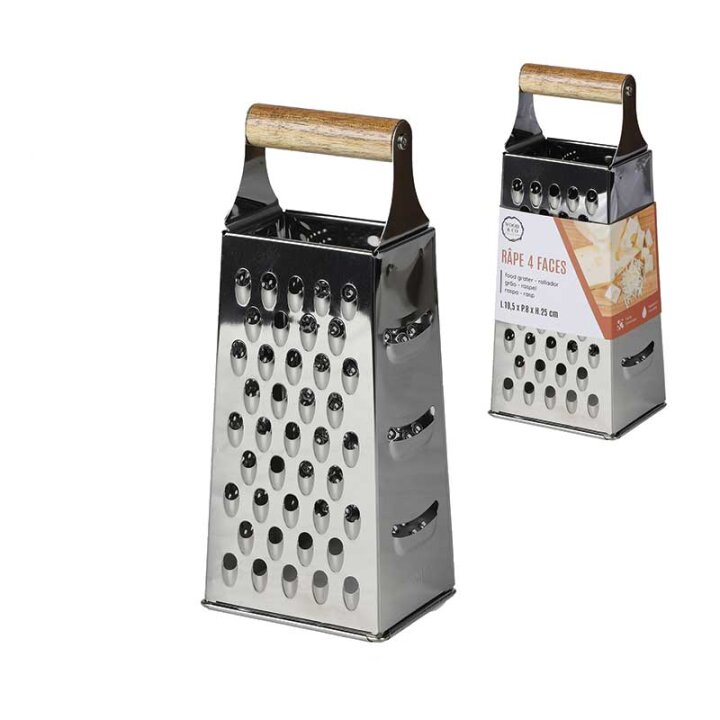 RIBEŽ METALNI 4 STRANE S DRVENOM DRŠKOM 10,5x8x25 cm - WOOD & CO