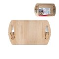 DASKA DRVENA ZA REZANJE 39,5x23 CM SA 2 MALA NOŽA