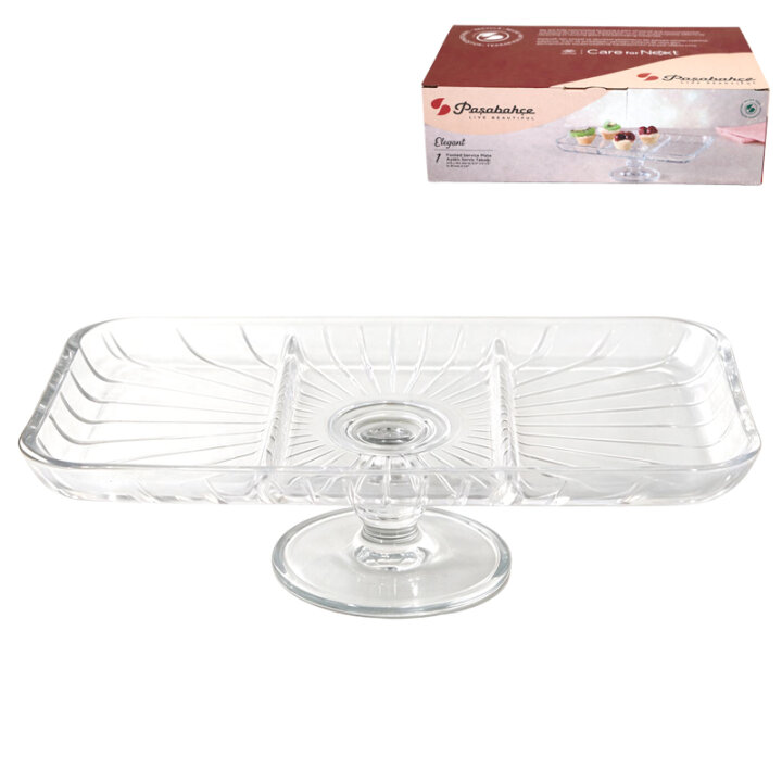 TACNA KRISTALIN ELEGANT ČETVRTASTA NA STALKU 27,6x16,2x8,7 cm