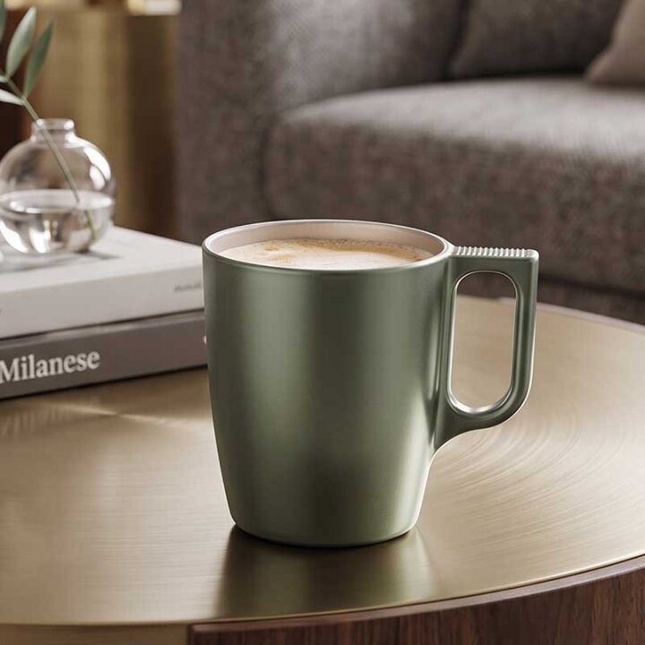 ŠALICA FLASHY LATTE STAKLENA 250 mL - ZELENA MAT BOJA
