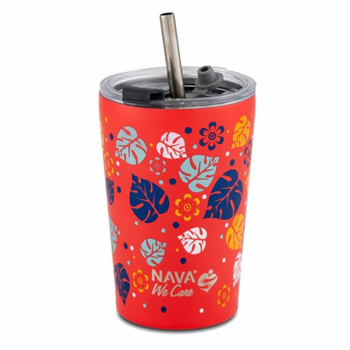 PUTNA TERMOS ŠALICA INOX DEKORIRANA ALOHA 350 mL SA SLAMKOM - WE CARE