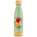 TERMOS BOCA INOX DEKORIRANA GREEN FLORAL 500 mL S BAMBUS ČEPOM - WE CARE