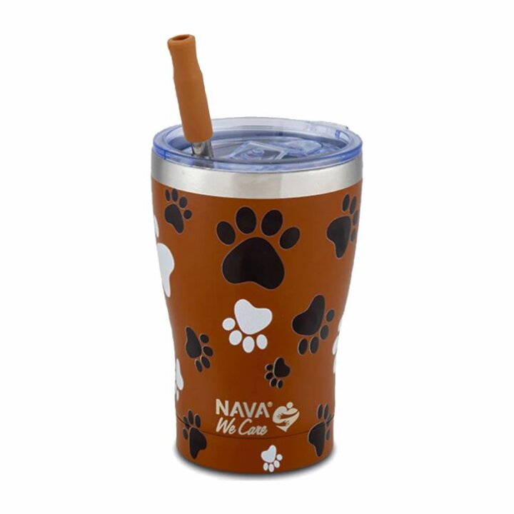 PUTNA TERMOS ŠALICA INOX DEKORIRANA ŠAPICE 400 mL SA SLAMKOM - WE CARE