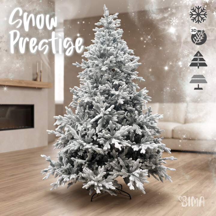BOŽIĆNO DRVCE SNOW PRESTIGE FULL 3D S METALNIM STALKOM 180 CM