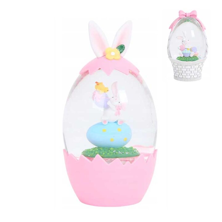 SNJEŽNA KUGLA USKRŠNJI ZEKO NA BATERIJE 19 CM