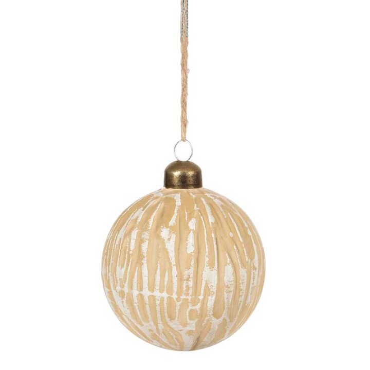 KUGLE ZA BOR STAKLENE 8 cm 6/1 NORDIC WOOD BEŽ