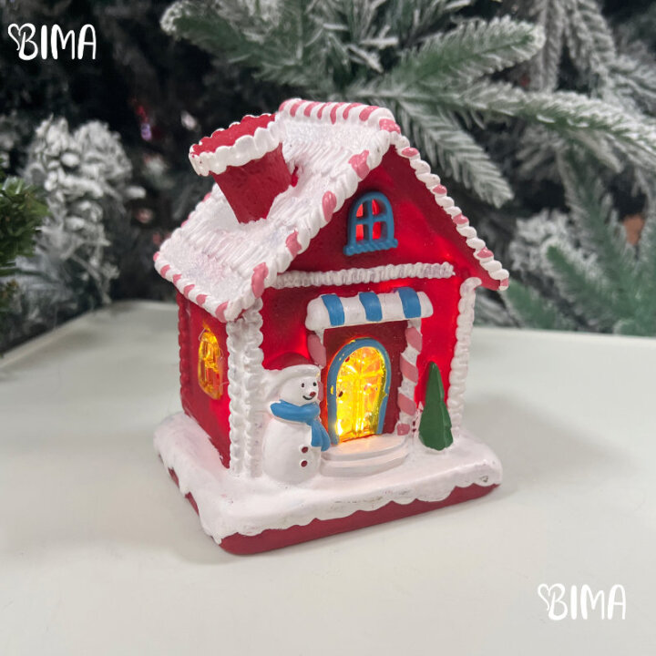KUĆICA BOŽIĆNA SA SVJETLOM 12x10 CM - SORT
