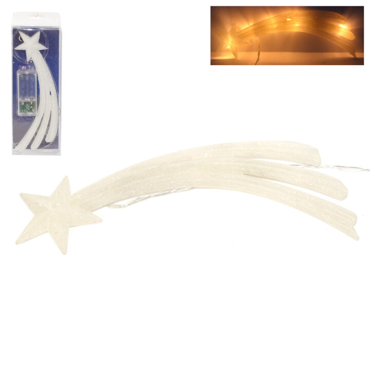 BOŽIĆNA DEKORACIJA ZVIJEZDA S LED SVJETLOM 7,5x23 cm
