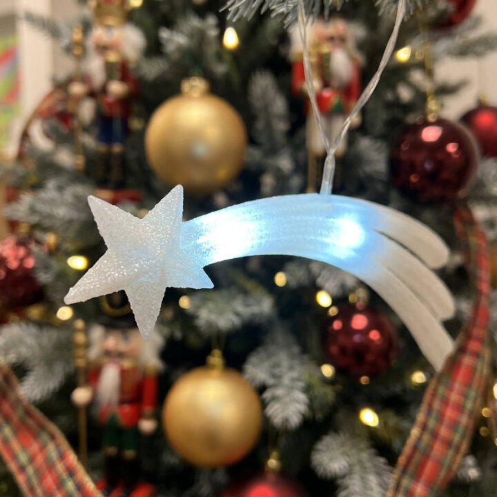 BOŽIĆNA DEKORACIJA ZVIJEZDA S LED SVJETLOM 7,5x23 cm