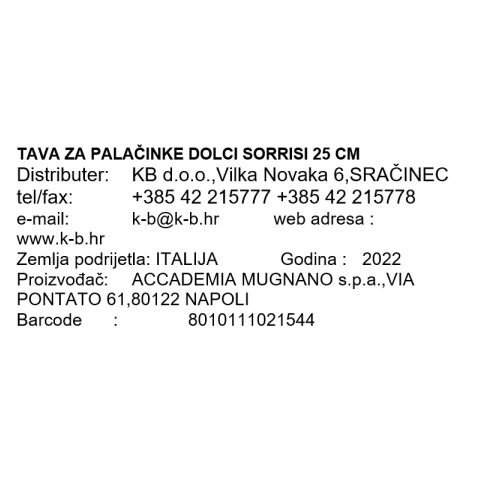 TAVA ZA PALAČINKE 25 CM - DOLCI SORRISI