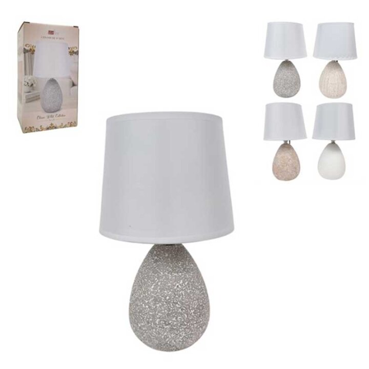 LAMPICA NOĆNA KERAMIČKA 31cm  KREM / SIVA / BIJELA/