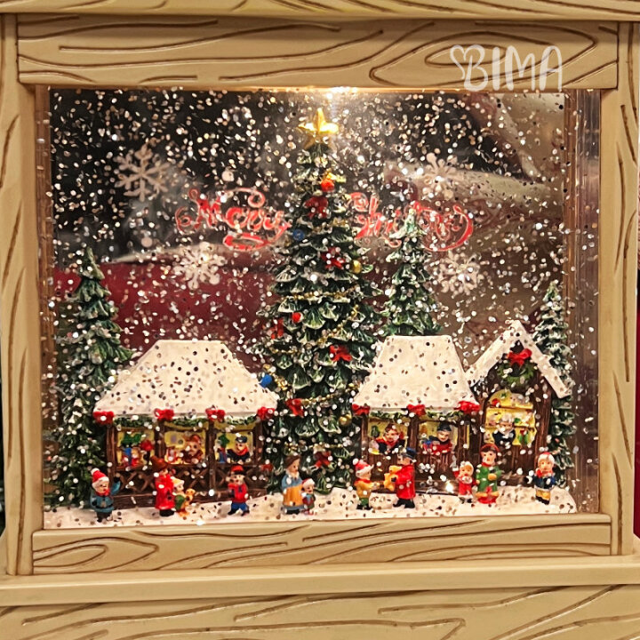 BOŽIĆNA DEKORACIJA LANTERNA BOŽIĆNI SAJAM S LED SVJETLOM 7,5x29x16 cm